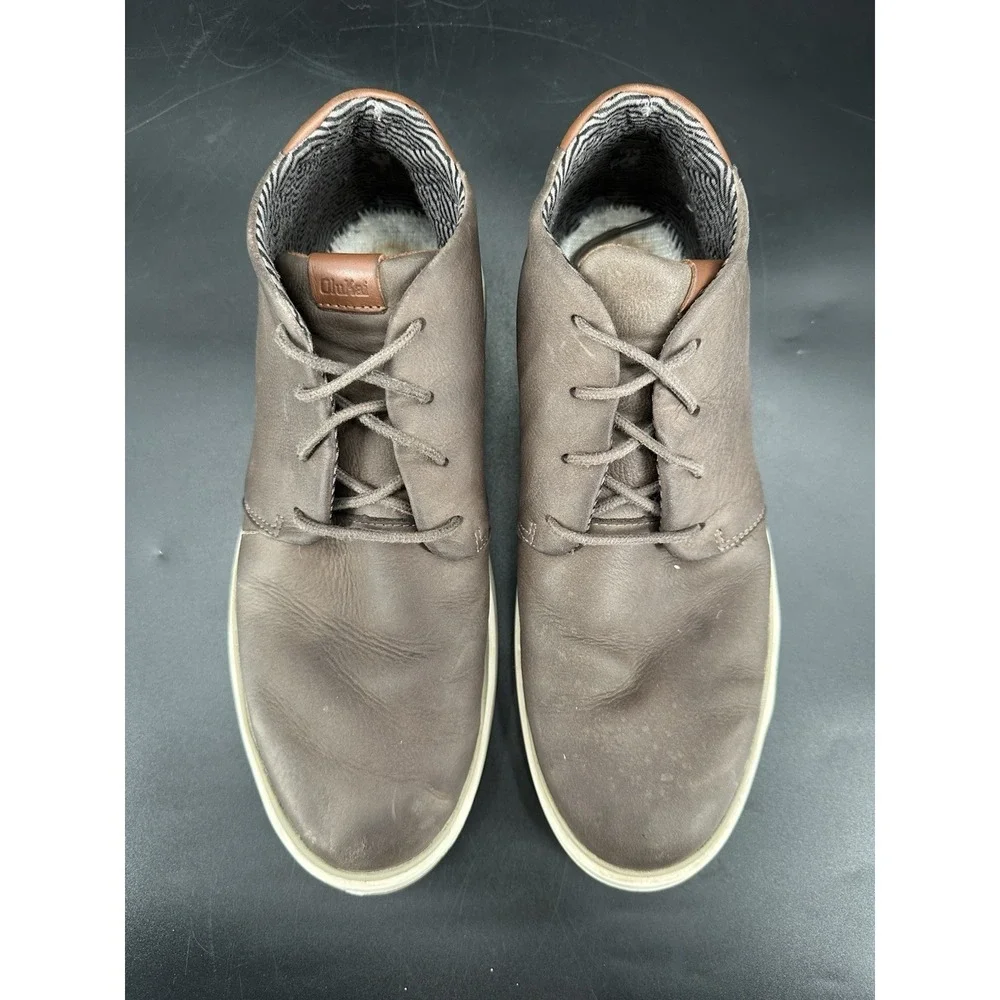 Olukai Papaku 'Ili Leather Chukka Boots Men's Sz 12 Olukai Brown Taupe‎ Leather